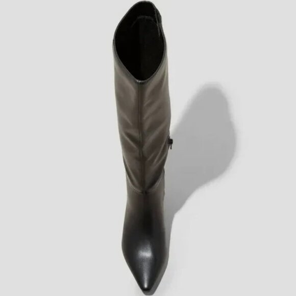 Womens Kendra Kitten Heel Tall Boots - Universal Thread Black 8 - Picture 2 of 11
